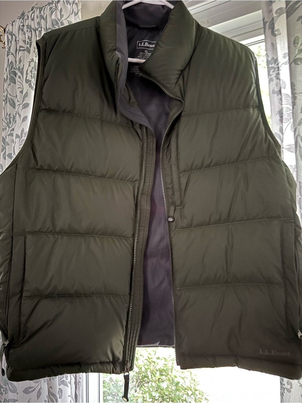 L.L. Bean Men's Dark Olive Quilted Puffer Vest